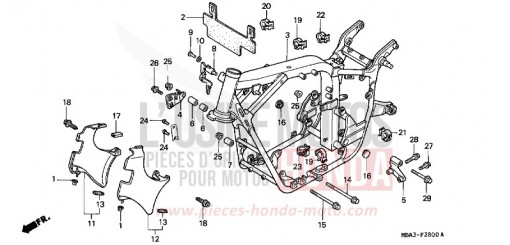CARROSSERIE DE CHASSIS VT750C2W de 1998